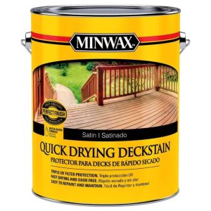 Barniz Minwax Quick Drying Deckstain Satinado 1/4lts Base Agua