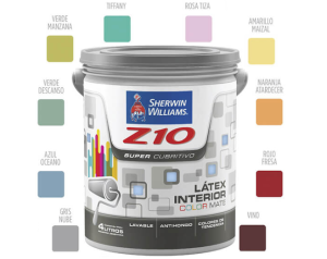 SW Z10 Super Cubritivo Látex interior Mate Colores 1/4lts