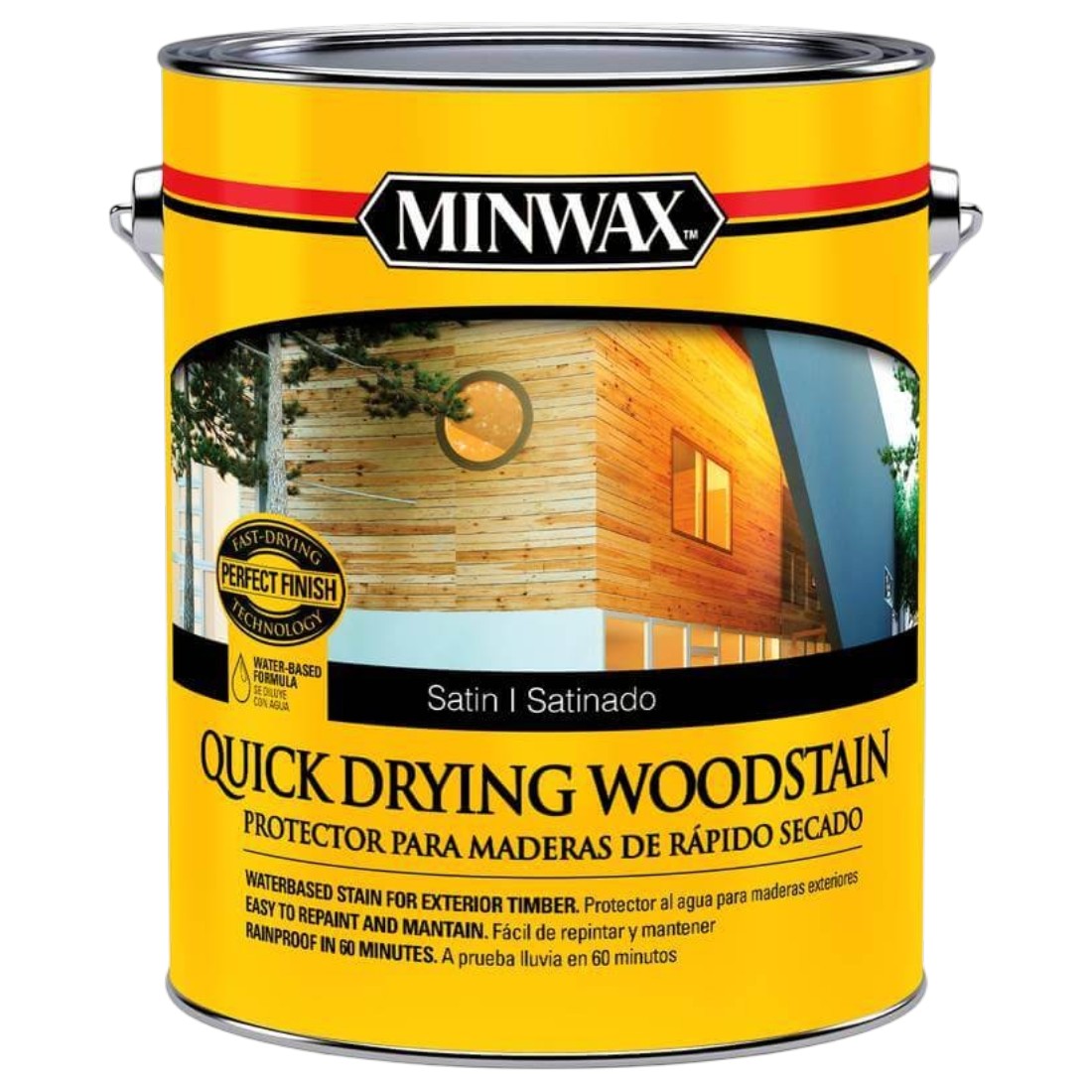 Barniz Minwax Quick Drying Woodstain Satinado 1/4lts Base Agua